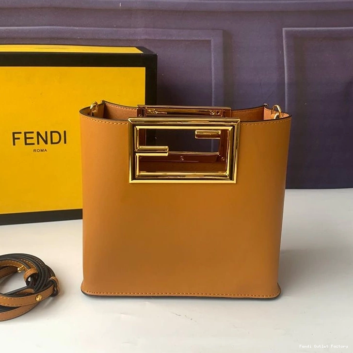 Cheap HOT Fendi Calf Leather In Bag Way Brown Small 0728